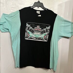 Black and Light Blue Graphic Tee